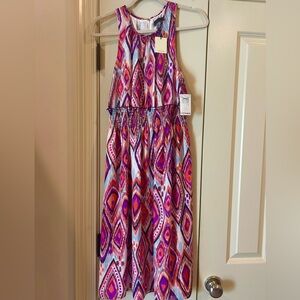 TRINA TURK MAO SMOCKED MIDI DRESS. Size 8, NEW WITH TAGS